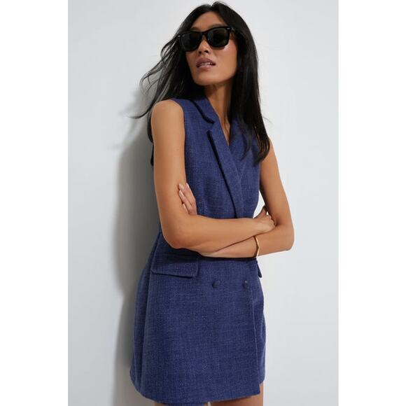 Tuckernuck Pomander Place Navy Tweed Campbell Romper - Picture 6 of 11